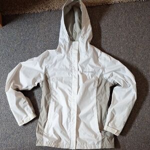 Columbia Kids' Light Gray and White Raincoat